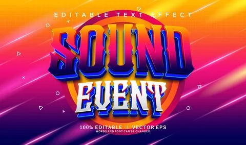 Sound event vector text effect with modern style design Stock Illustration