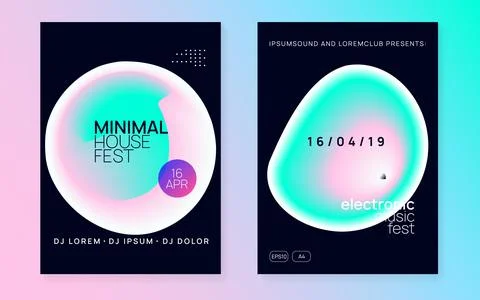 Sound Fest. Gradient Background For Cover Concept. Cool Electro Stock Illustration