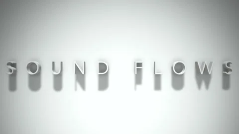 Sound flows 3D title animation with shadows on a white background Stock Footage 297666605