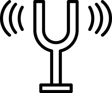 Sound Fork Line Icon Design Stock Illustration