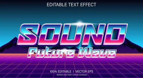 Sound future wave 3d vector text effect with modern style design Stock Illustration