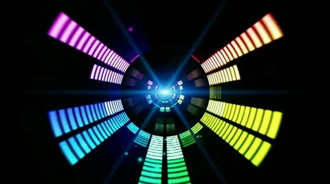 Sound graphic equalizer rainbow particle style ( Series 7-Version From 1 to 14 ) Stock Footage 10897444