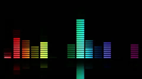 Sound graphic equalizer rainbow particle style ( Series 3-Version from 1 to 12 ) Stock Footage 10897475
