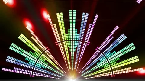 Sound graphic equalizer rainbow particle style 25 Stock Footage