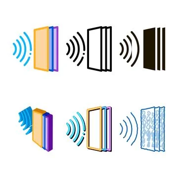 Sound heading for door icon vector variety outline Stock Illustration