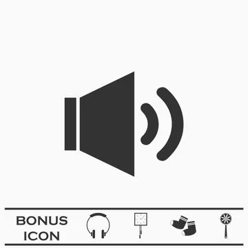 Sound icon flat. Stock Illustration