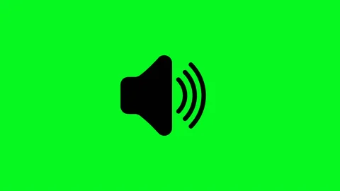 Sound icon on green background with alpha channel - chroma key. Speaker volum Stock Footage 164249404