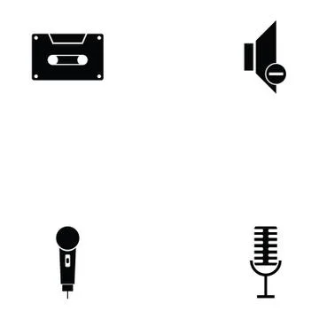 Sound icon set Stock Illustration