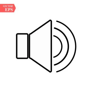 Sound icon, Sound icon vector, in trendy flat style isolated on white backgro Stock Illustration