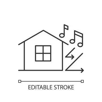 Sound insulation linear icon Stock Illustration