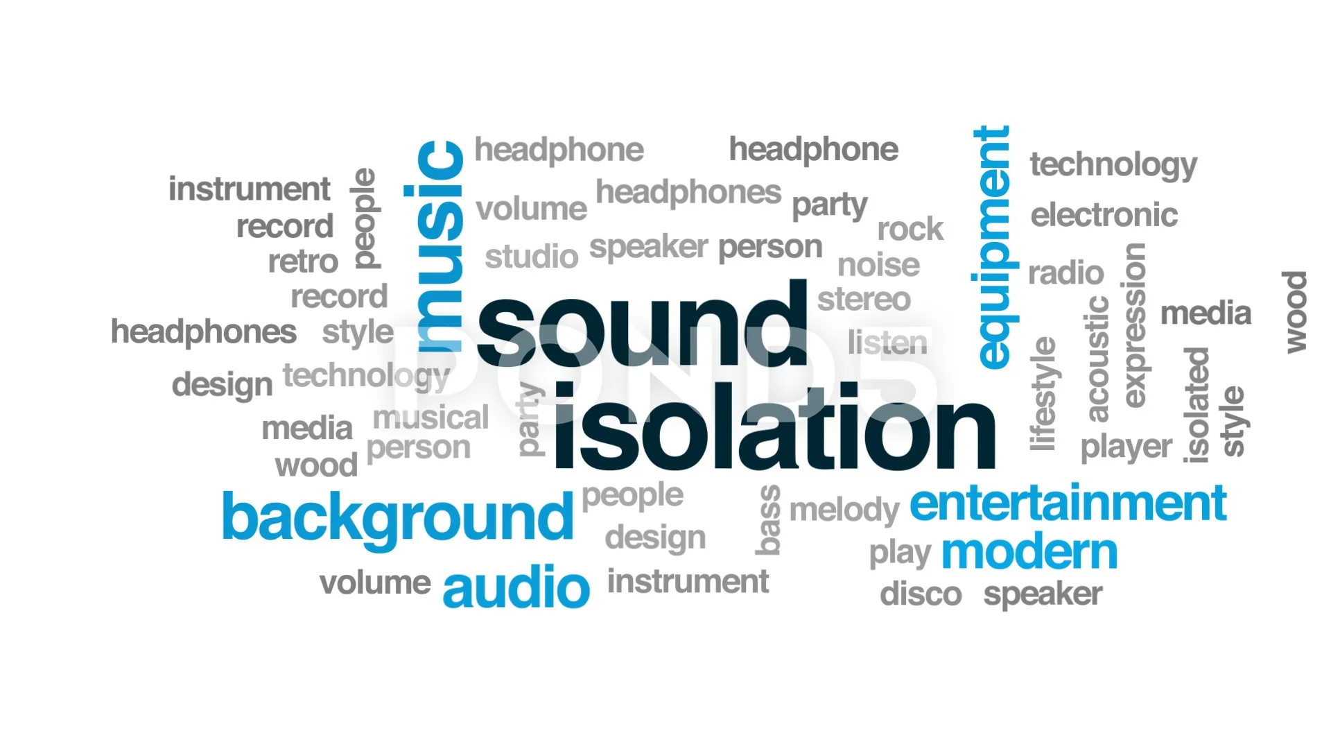 Sound isolation animated word cloud, tex... | Stock Video | Pond5