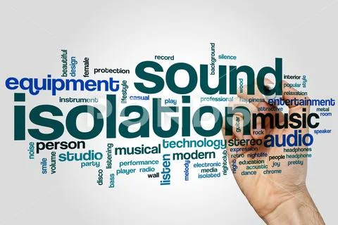 Sound isolation word cloud Stock Photos