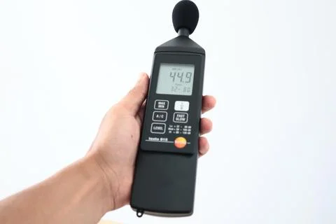Sound level meter instrument designed to measure noise levels Stock Photos