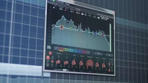 Sound levels in audio production software cubase 動画素材 88332439