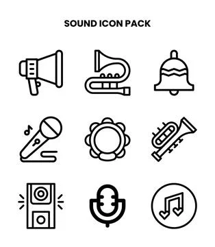Sound Line Graphics Icons Pack Stock Illustration