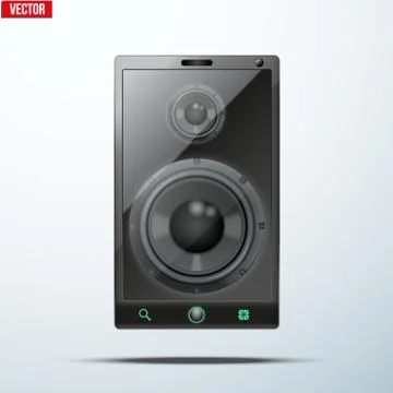 Sound load speakers dynamics inside a mobile phone Stock Illustration