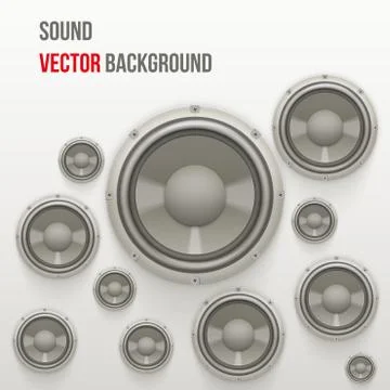 Sound load speakers on light background. Stockillustratie