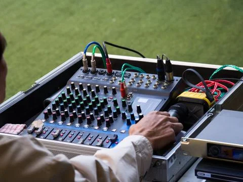 Sound mixer control panel, buttons equipment for sound mixer control, Sound m Stock Photos