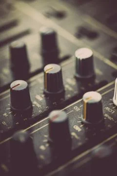 Sound mixer details Stock Photos