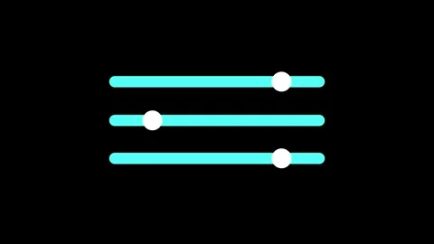 Sound mixer equalizer adjustment animation Isolated on Black Background Stock Footage 321118074