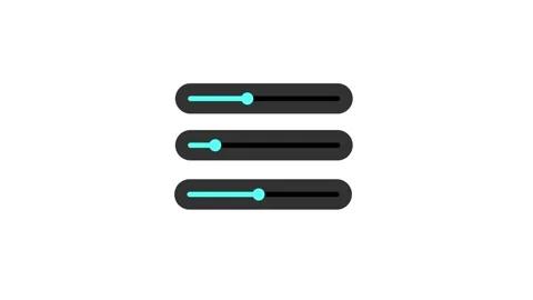 Sound mixer equalizer adjustment, Volume Icon for Sound Level animation Stock Footage 320948251
