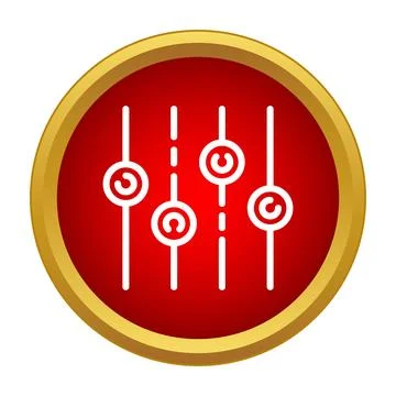 Sound mixer equalizer settings controls red circle icon Illustrazione stock