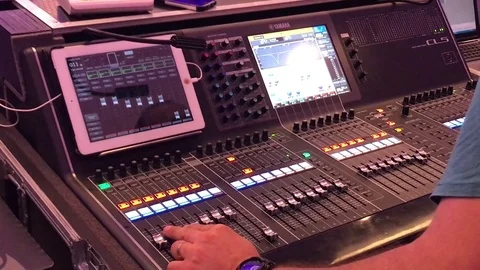 Sound Mixer, Hands Using Sliders for Adjusting Sound 스톡 동영상 79999553