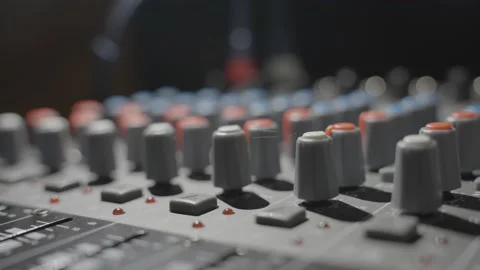 Sound mixer system knobs and shadows, changing lights 動画素材 230133258