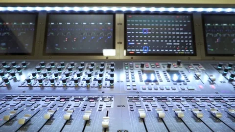 The sound mixing console close-up Stock Footage 94700916