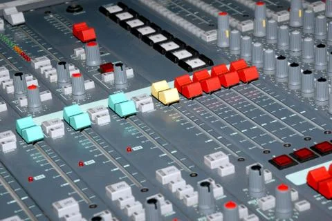 Sound mixing console Stock Photos
