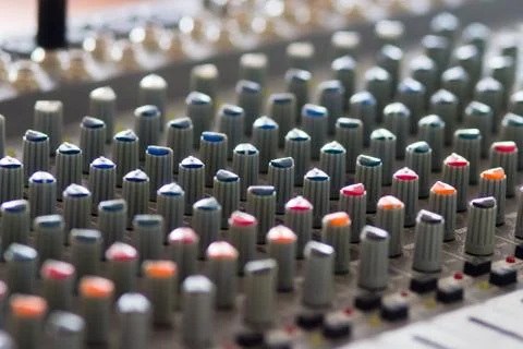 Sound mixing console Stockfoto's