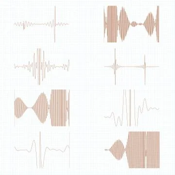 Sound Modulation for Design Project - vector set 库存插图