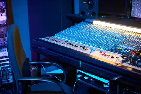 Sound module setting for live or studio Stock Photos