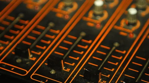 Sound moves the sliders in the console Stock Footage 50128680