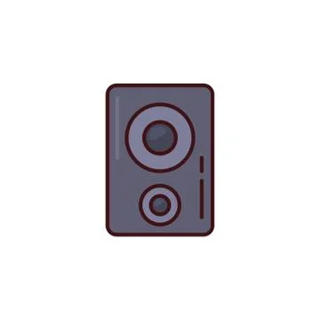 Sound music speaker flat icon Stock Illustration