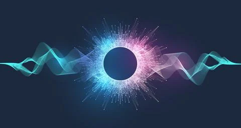 Sound poster design with abstract gradient line waves. Music wave abstract Stock Illustration