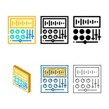 Sound processing video forms production color icon vector Stock Illustration