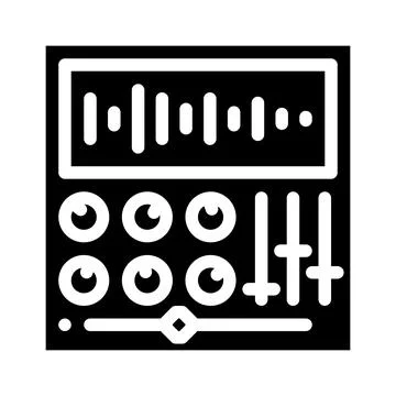 Sound processing video production glyph icon vector illustration 스톡 일러스트