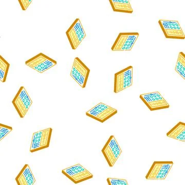 Sound processing video production isometric icon seamless pattern Stock Illustration