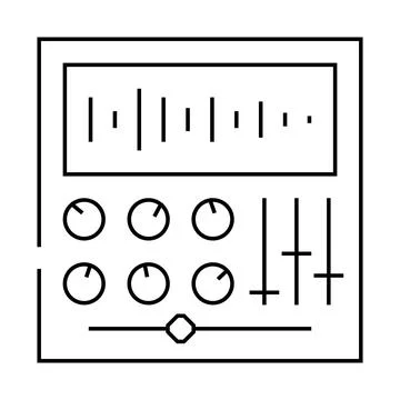 Sound processing video production line icon vector illustration Stock Illustration