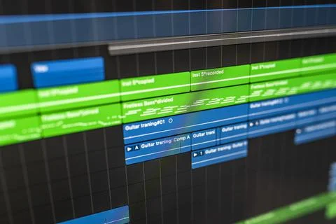 Sound program on the computer for DJ, songwriter, producer to create new ideas Stock Photos
