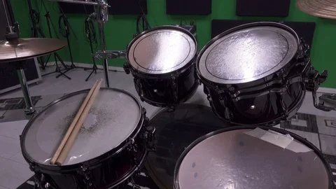 Sound Proof Recording Studio, Drums Establishing Shot Stock Footage 81830398