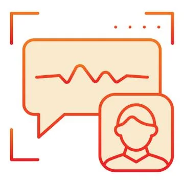 Sound recognition flat icon. Voice authentication red icons in trendy flat style Stock Illustration