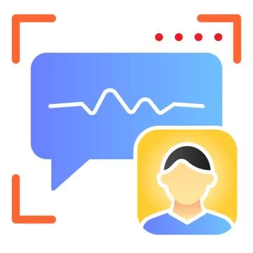 Sound recognition flat icon. Voice authentication color icons in trendy flat Stock Illustration