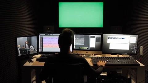 Sound recording studio Stock Footage 125033543