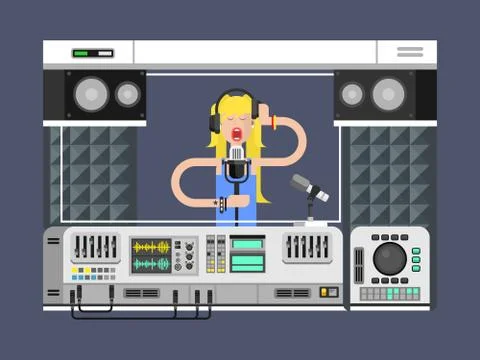 Sound recording studio Stock Illustration