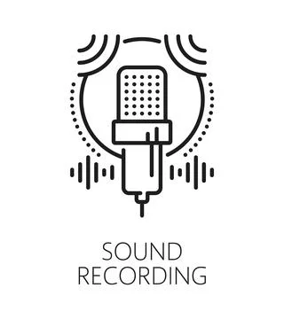 Sound recording studio line icon or symbol 스톡 일러스트