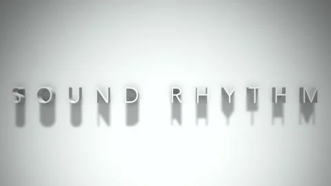 Sound rhythm 3D title animation white text on a white background Stock Footage 299379054