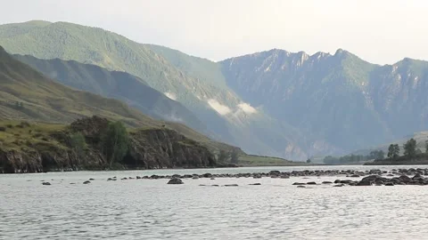 The sound of river waves in the Altai Mountains Stock Footage 159477154