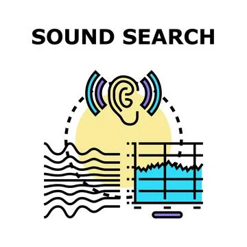 Sound search concept vector illustration Stock Illustration